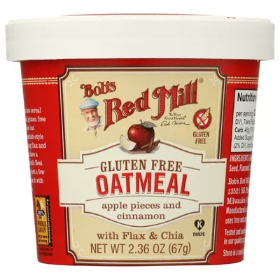 Bob's Red Mill Apple Cinnamon Gluten-Free Oatmeal Cup 2.36 oz