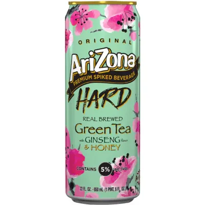 Arizona Hard Green Tea With Ginseng & Honey 650mL Can