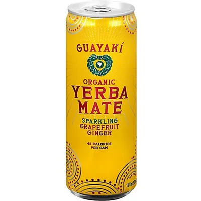 Guayaki Yerba Mate Sparkling Grapefruit Ginger 12oz Can