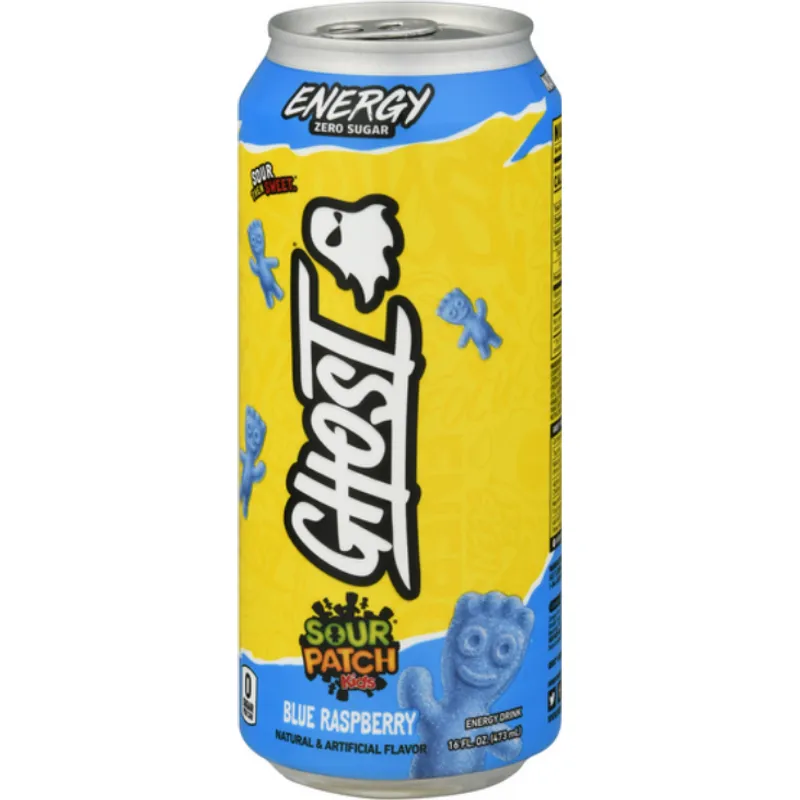 Ghost Sour Patch Kids Blue Raspberry Energy Drink view 1