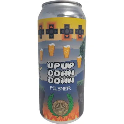 Dionysus Up Up Down Down Pilsner 4 Pack 16oz cans