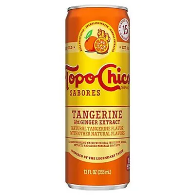 Topo Chico Sabores Tangerine with Ginger Extract Flavored Sparkling Water 12 oz