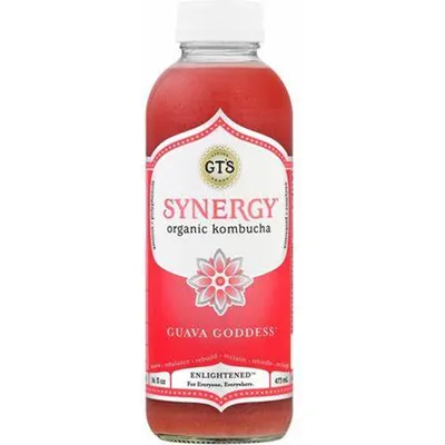 GTS Living Foods Synergy Guava Goddess Organic Kombucha Tea 26oz Jar