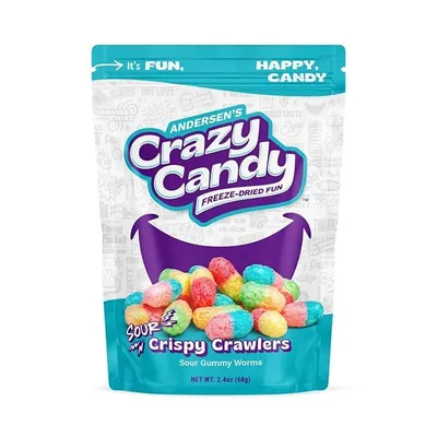 Andersen's Crazy Candy Sour Crispy Crawlers 2.4 oz Bag
