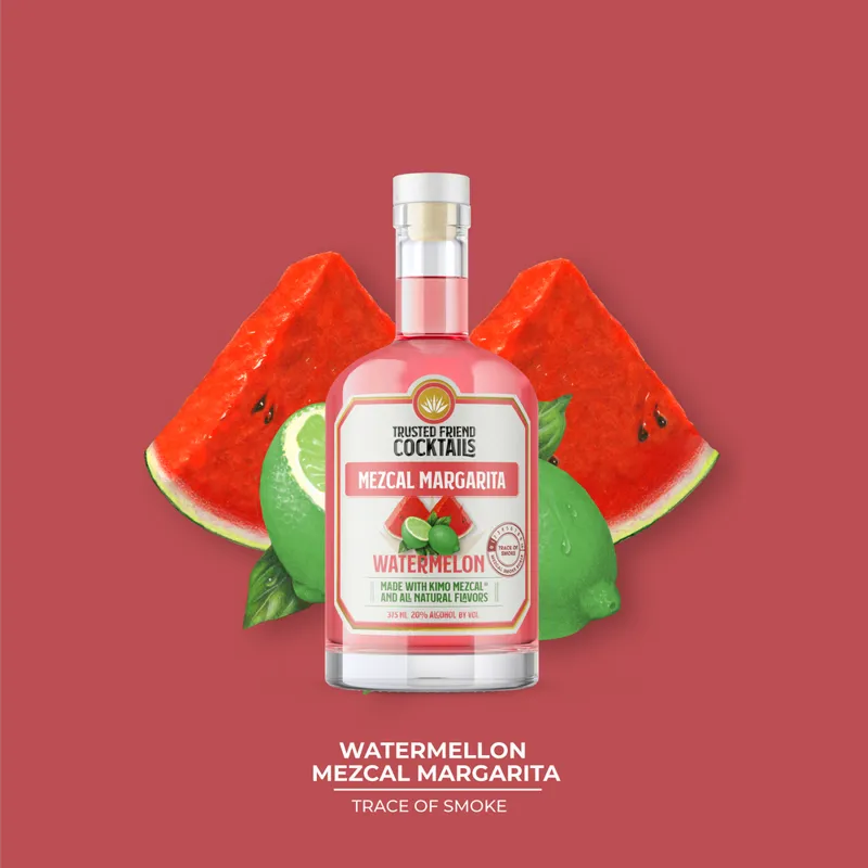Trusted Friend Cocktails Mezcal Margarita Watermelon view 1
