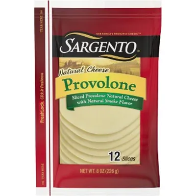Sargento Sliced Provolone Natural Cheese with Natural Smoke Flavor 12x 0.02oz Counts