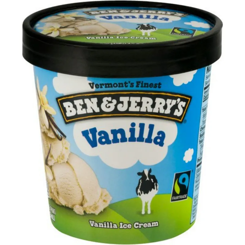 Ben & Jerrys Vanilla Ice Cream view 1