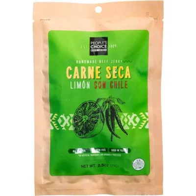 People's Choice Beef Jerky Carne Seca Limon Con Chile 2.5 oz Bag