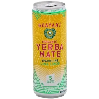 Guayaki Organic Sparkling Lima Limon Yerba Mate 12 oz can
