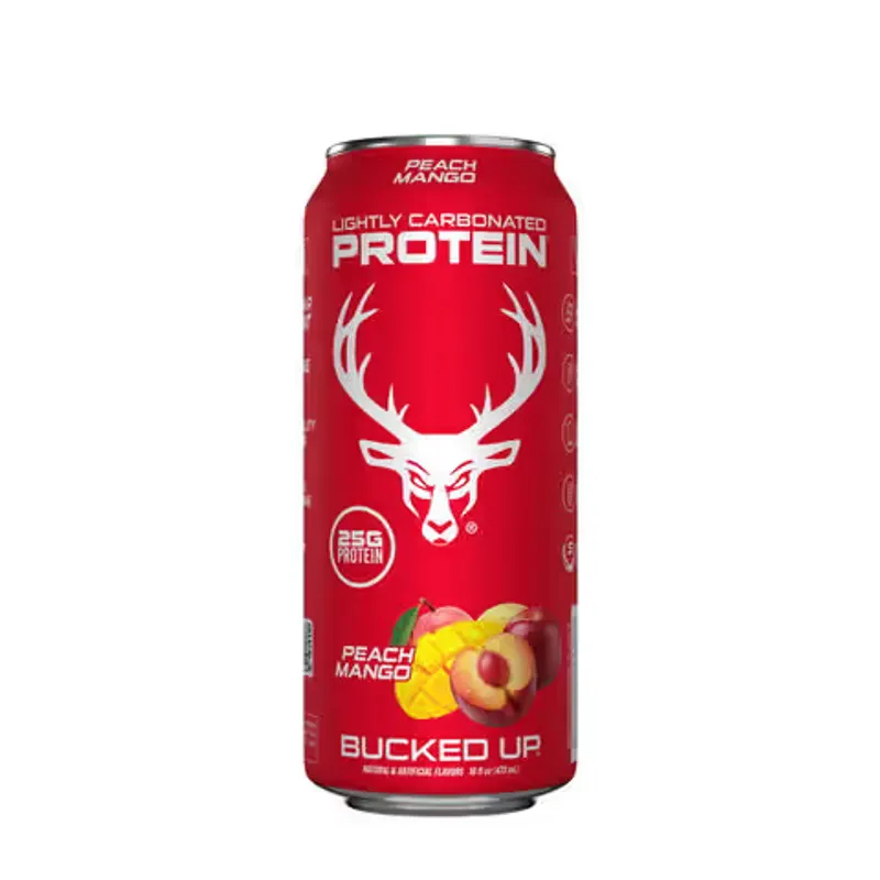 Bucked Up Lightly Carbonated Protein Peach Mango view 1