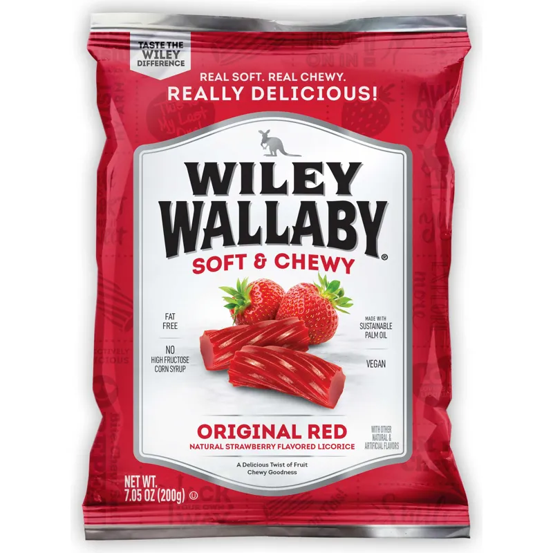 Wiley Wallaby Licorice Original Red Strawberry Soft & Chewy view 1