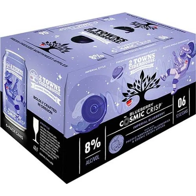 2 Towns Ciderhouse Blueberry Cosmic Crisp Imperial Cider view 1