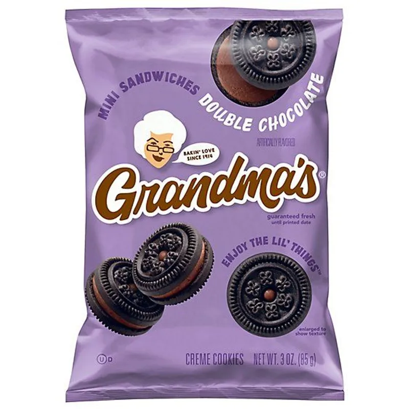 Grandma's Mini Sandwich Creme Cookies Double Chocolate view 1