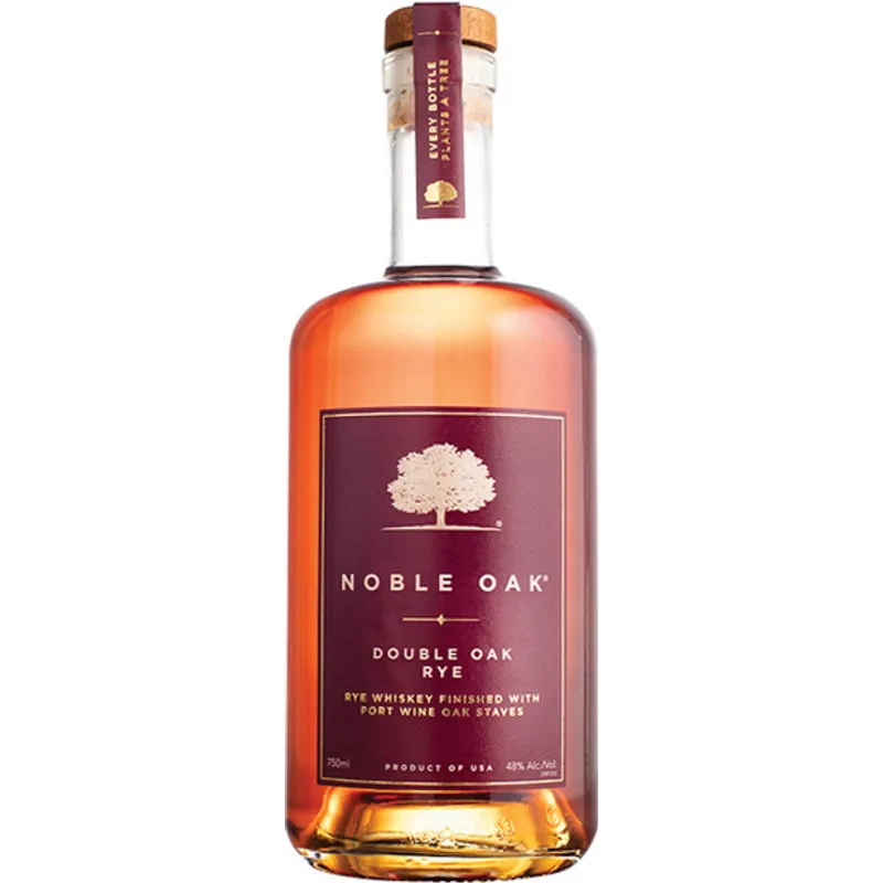 Noble Oak Double Oak Rye Whiskey Finished With Port Wine Oak Staves view 1