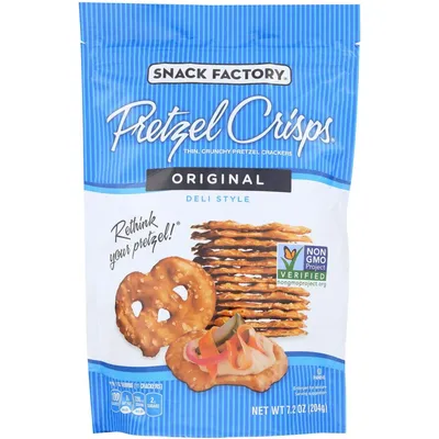 Snack Factory Pretzel Crisps Pretzel Crackers Original - Deli Style 7.2 oz Box