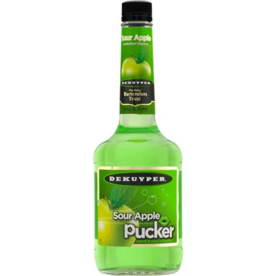 DeKuyper Sour Apple Pucker Schnapps Liqueur 750mL