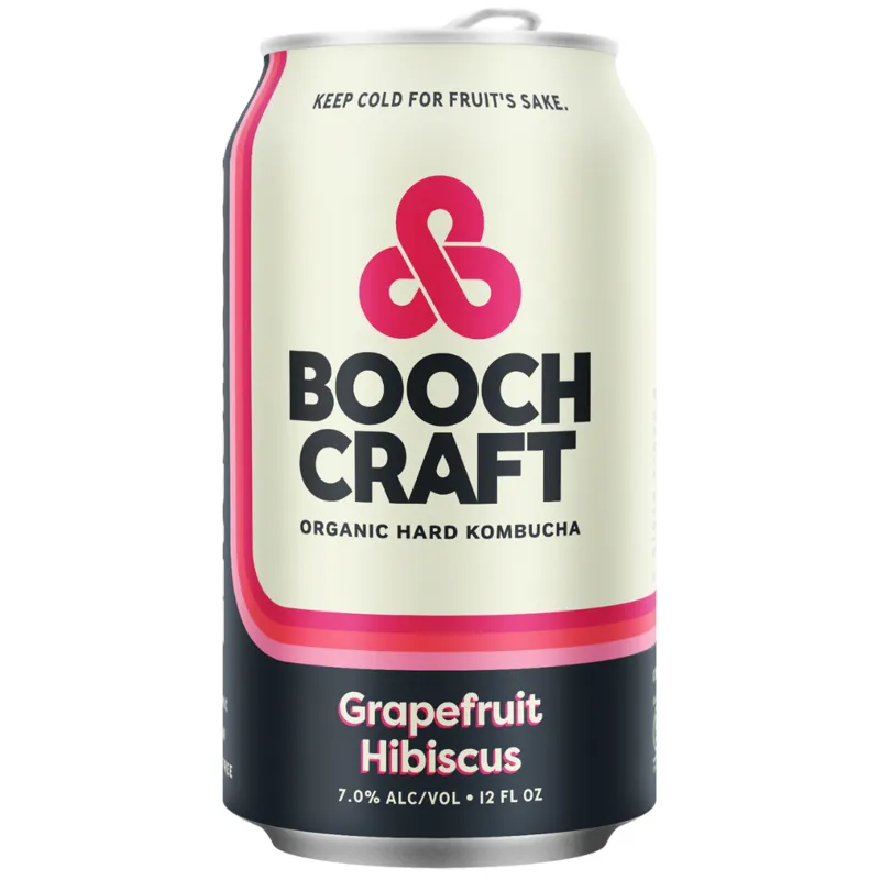 Boochcraft Grapefruit Hibiscus Hard Kombucha view 1