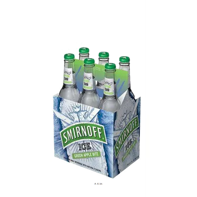 Smirnoff Ice Green Apple Bite 6 Pack 12 oz Bottles