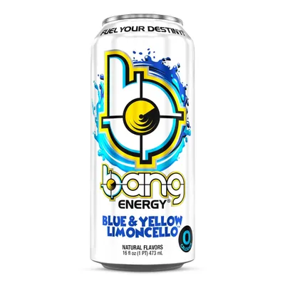 Bang Energy Drink Blue & Yellow Limoncello 16 oz Can