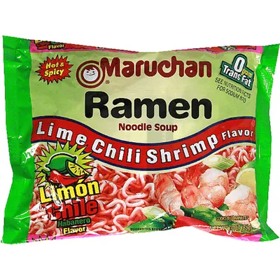 Maruchan Lime Chili Shrimp Ramen Noodle Soup 3 oz Bag