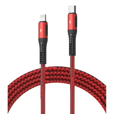 X-Max Braided 3.3FT Fast Charging Cable USB-C to USB-C Red 3.3ft