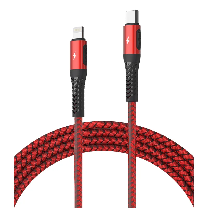 X-Max Braided Fast Charging Cable USB-C to USB-C Red view 1