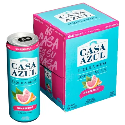 Casa Azul Grapefruit Tequila Soda 4-Pack 12 oz cans