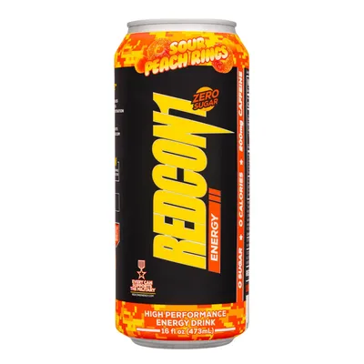 REDCON1 Energy Drink Sour Peach Rings 16 oz Can