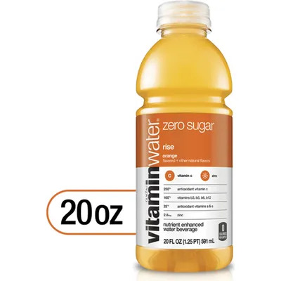 Glaceau Vitamin Water Zero Nutrient Enhanced Water Beverage Rise - Orange 20 oz Bottle