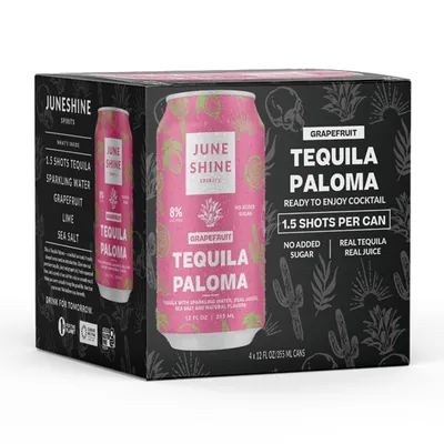 JuneShine Grapefruit Tequila Paloma 4 Pack 12 oz Cans