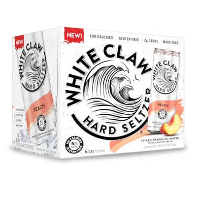 White Claw Hard Seltzer Peach 6 Pack 12oz Cans