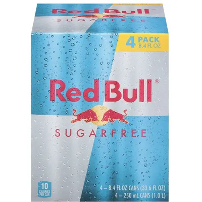 Red Bull Energy Drink Sugar Free 4 Pack 8.4 oz Cans