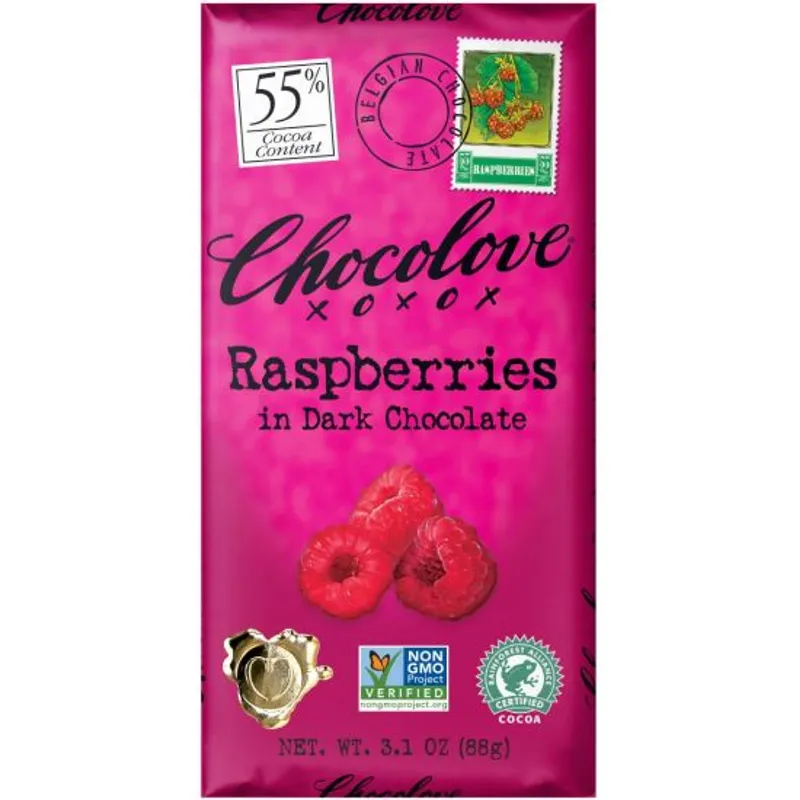 Chocolove Raspberries In Dark Chocolate Bar view 1