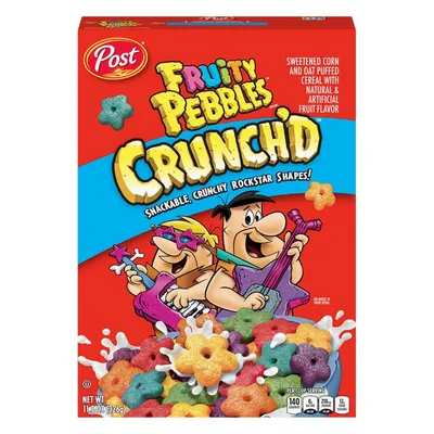 Post Fruity Pebbles Crunch'd Cereal 11.5 oz Box
