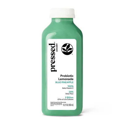Pressed Juicery Blue Pineapple Probiotic Lemonade 15.2 oz Bottle