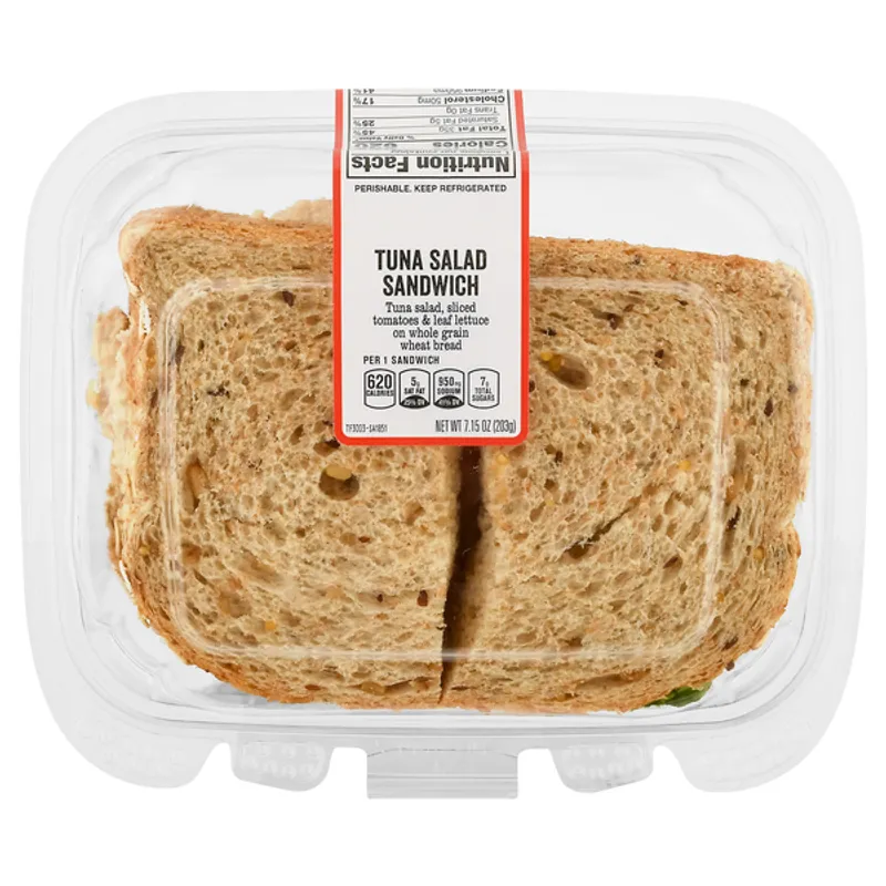 Brown Bag Tuna Salad Sandwich on Wheat Bread view 1