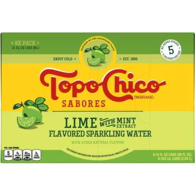 Topo Chico Lime with Mint Sparkling Water 8 Pack 96 oz
