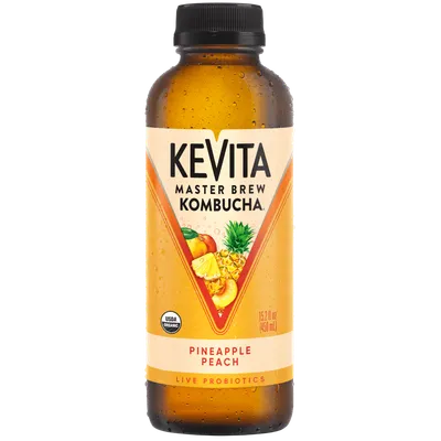 Kevita Pineapple Peach Kombucha 15.2oz Bottle