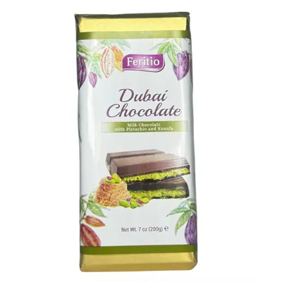 Feritio Dubai Chocolates with Pistachio Cream Kunafa 7oz