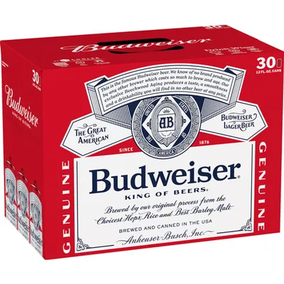 Budweiser 30 Pack 12 oz Cans