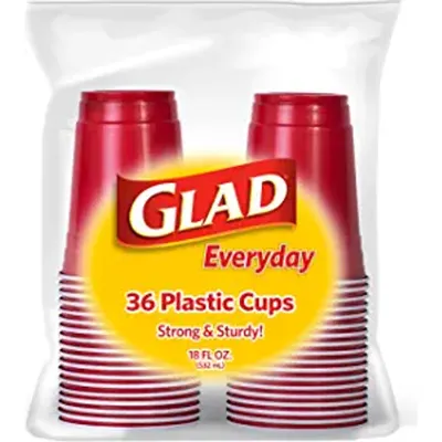 Glad Red Plastic Cups 36ct Pack