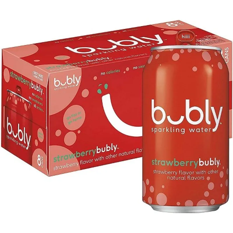 Bubly Strawberry Sparkling Water view 1