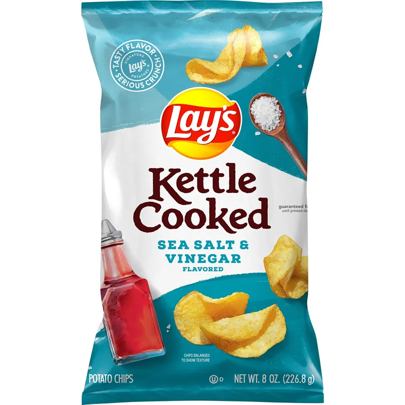 Lays Kettle Cooked Potato Chips Sea Salt & Vinegar view 1