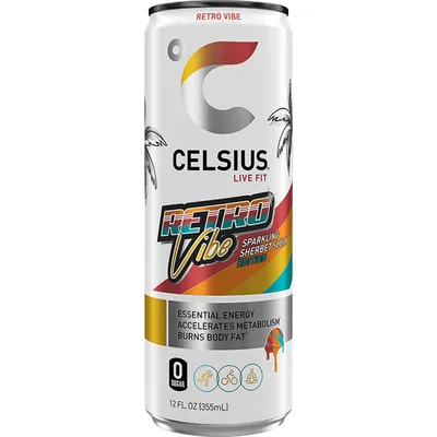 CELSIUS Sparkling Retro Vibe Energy Drink 12 oz Can