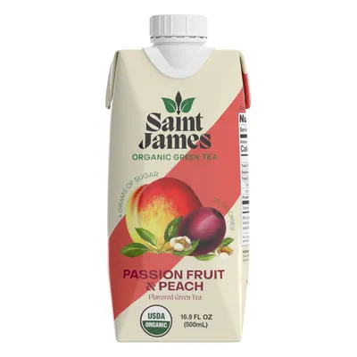 Saint James Organic Green Tea Passion Fruit & Peach 16.9 oz