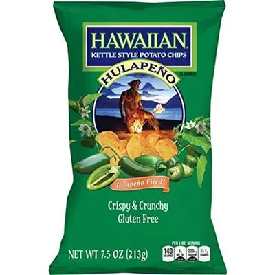 Hawaiian Hulapeno Jalapeno Potato Chips 7.5 oz Bag