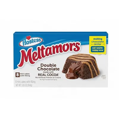 Hostess Meltamors Double Chocolate Mini Cakes 2.33 oz 2 Pack Boxs