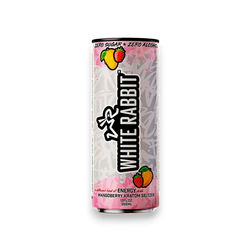 White Rabbit Mangoberry Kratom Seltzer view 1