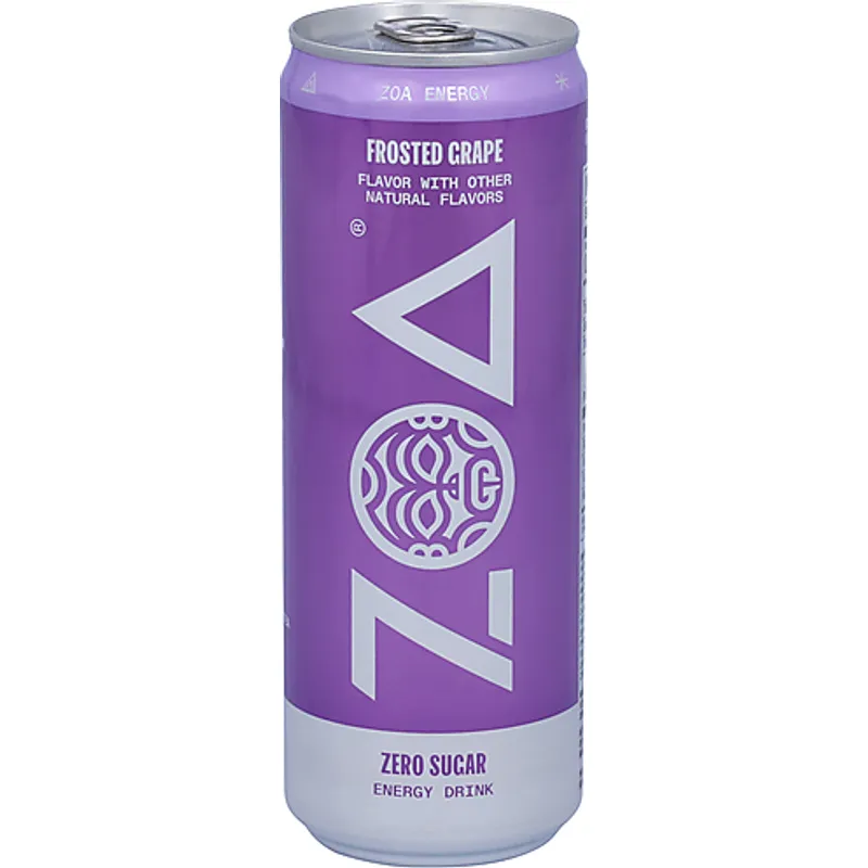 Zoa Energy Drink Zero Sugar Frosted Grape view 1