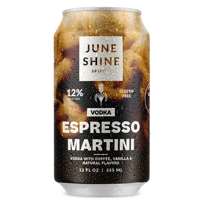 JuneShine Espresso Martini Vodka Cocktail 4 Pack 12 oz Cans